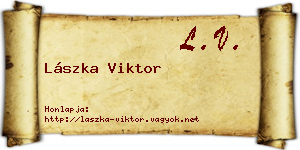 Lászka Viktor névjegykártya